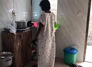 Intense Kitchen Sex Session Featuring Curvy Ebony Maid In Freestyle Action