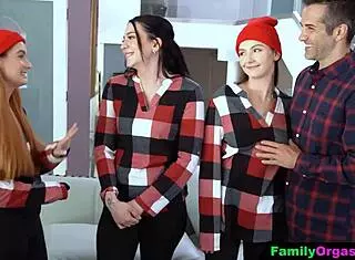 Teen Babe Sucks And Deepthroats Step Dad's Cock During Family Meeting With Swingers And Old Man