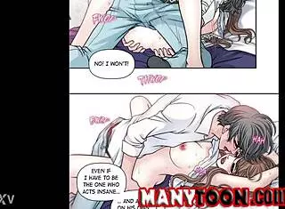 cinderellas man follows young asian girlfriend into outdoor doggystyle sex with big cock friend in comic style