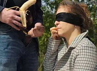 Hey, my best friend cheats outdoors with big black banana taste game again