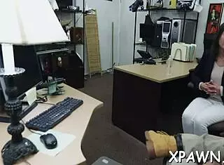 hey sexy harlot, why not bend over for rough doggystyle sex right here in the shop?