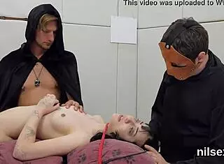 Frisky nympho endures intense anal therapy in bizarre loony bin