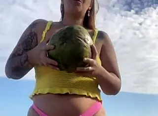 Feeling the Thrill of Wearing a Bikini That Splits My Swollen Pussy