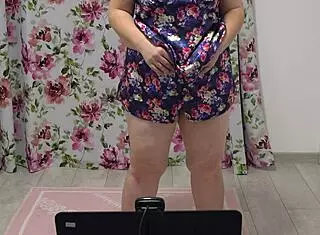 hey check out this juicy pawg shaking her big ass and tits in different panties on webcam that chubby milf shows her hairy pussy up close in homemade fetish