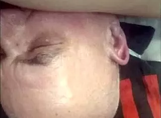 cunnilingus - upper view shows old man licking mature couple's pussy in cunilingus muff diving