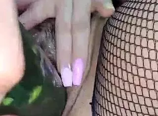 Ardent Colombian Woman Enjoys Cucumber Insertion for Intense Personal Pleasure