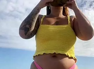 Feeling the Thrill of Wearing a Bikini That Splits My Swollen Pussy