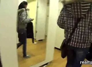 i watched this striking czech teen 18+ get tempted in the mall and then banged hard in pov with clothes ripped during group reality action at the shop