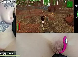 Twitch egirl plays tropical monster girls with cum on pussy! Dripping creampie covers her shaved wet cunt and big pussy lips!
