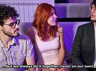 First porn casting and interview turns into dirty threesome with two guys one girl fmm mr mrs love fucktotum english subtitles