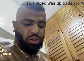 A Diarista Teases with Sexy Maid Outfit in Homemade Bareback Striptease and Big Cock Action