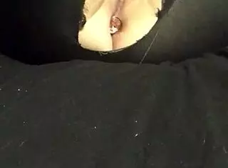 Bored slut wife pounds her tight pussy and squeezes the plug into her ass with dildo toys