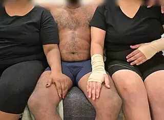 just a casual threesome handjob sesh with the wife and our buddy