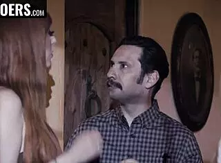 Wife watches babysitter milk on cock in steamy threesome with big tits licking