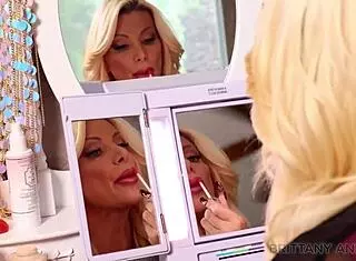 gorgeous blonde brittany andrews rides her dildo so deep she squirts everywhere