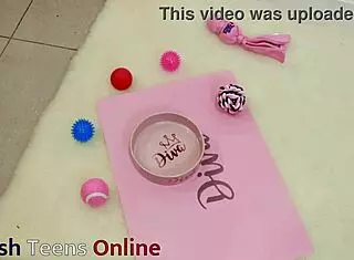 Submissive teen with big tits deepthroats in lingerie for cumshot facial in homemade gloryhole