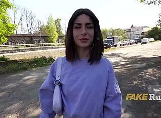 ultra pretty italian girl picked up on street for casting interview flashing exhibitionist style