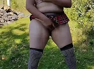 Big Ass Pornstar Masturbates Solo In Public Flashing Chubby Body