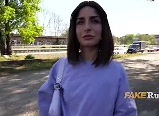 ultra pretty italian girl picked up on street for casting interview flashing exhibitionist style