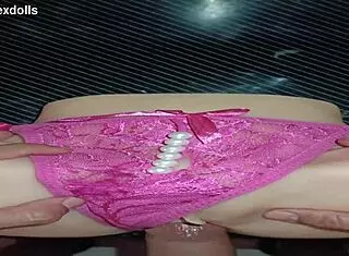 Intense Anal Session With Candy In Pink Pearl Thong Ends In Creampie