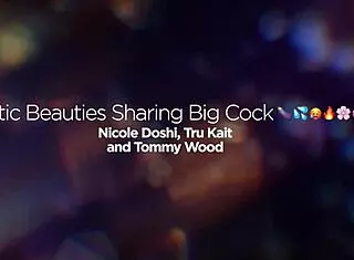 Nicole Doshi and Tru Kait Sharing Big Cock in Asian 3some