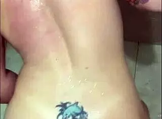 Got Fucked On Bathroom Floor Bent Over And Spread Wide For Deep Thrusts Complete On Red