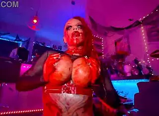 hey vampire babe, wanna dive into this feeding frenzy with pierced nipples and cosplay dancing?