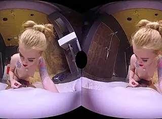 You Look Great Giving Footjob With Small Tits And Blonde Tattoo!