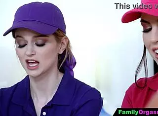 competitive men burn out their stepdaughters in wild family group orgy