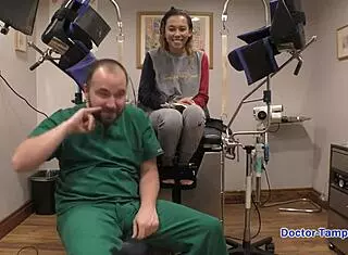 Dr Tampa binds Kalani Luana for humiliating face fucking and ball licking in latex gloves.