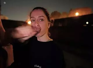 Slutty Teen 18+ Takes on Risky Public Facial Challenge