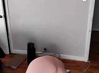 Oh man, check out this sexy BBW doing her morning naked yoga routine with those big tits and ass bouncing