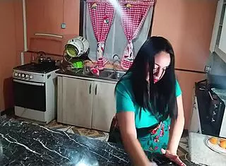 Wife Who Craves Sex Gets Bent Over And Fucked Roughly In Kitchen With Dripping Wet Pussy And Big Curvy Ass