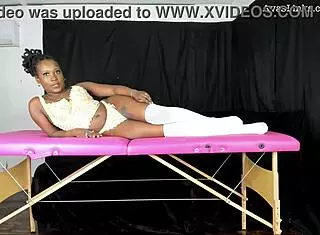 Modeling Lace Vintage Lingerie With Small Tits Ebony Petite In Big Ass Display!