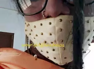 indian crossdresser lara dsouza struts in orange satin saree like a sexy slut