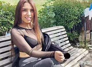 Teen Peruvian Michi with big natural tits gets caught by Torbe and suggests a cum-filled blowjob session in bedroom