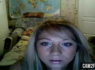 Hot Blonde Webcam Babe Strips and Teases in Free Porn Video Session