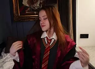 draco malfoy casts forbidden spells for rough anal fucking cowgirl doggystyle spooning bent over with nicole murkovski outside hogwarts in cosplay