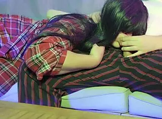 stepdad and stepdaughter share couch