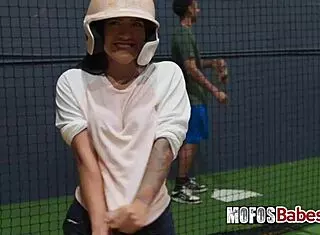 Busty Brunette Slut Alice Thunder Rides And Sucks Gi Joey After Batting Practice