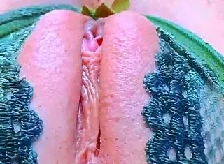 Strawberry pink shaved pussy amateur teen latina fingering wet clit close up homemade