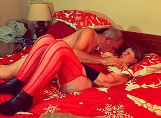 Granny Carmen's Christmas In July With Stick And Dick Orgasms