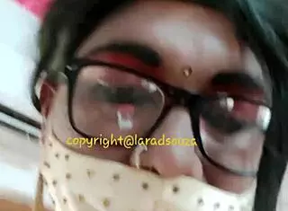 indian crossdresser lara dsouza struts in orange satin saree like a sexy slut