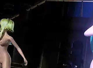 Hatsune Miku and Gumi appear in Cendrillon Project Diva with full nude modifications. Their goddess-like bodies shine in big tits and ass details during the performance.
