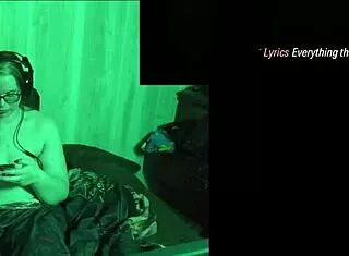 Naked brunette with glasses and big natural tits plays at lake house