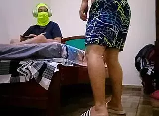 bathed and hairy pussy of my stepdaughter leads to a gentle talk about her day