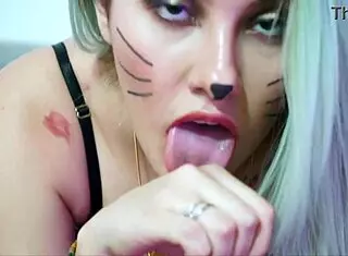 Bella embodies seduction as a captivating feline presence.