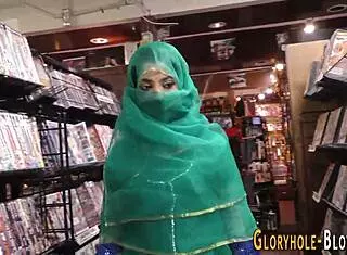 Islamic gloryhole babe sucks monster cock! Watch her choke on cum in interracial facial action