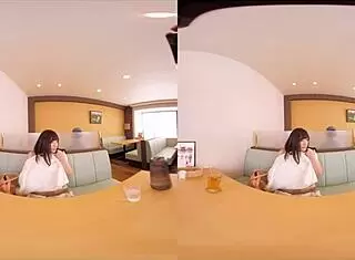 I dive into VR fun with exposed sex in a family restaurant, feeling super embarrassed in kinky lingerie.