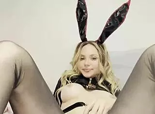 omg this cute bunny is having so much fun caressing her clit and labia in solo softcore vibes! 🐰✨